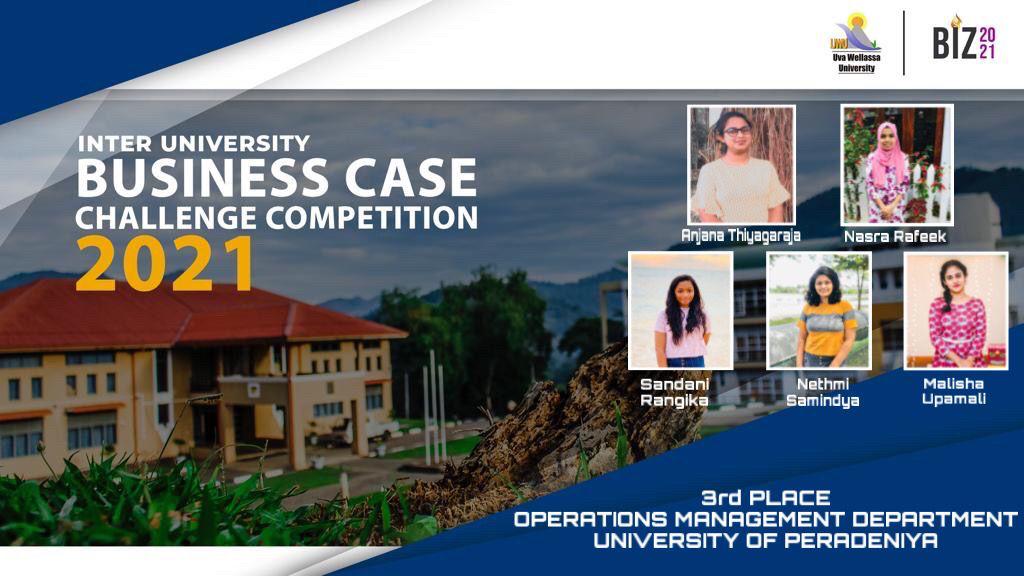 Third Place for the Department of Operations Management team at the Inter University Business Case Challenge Competition – 2021