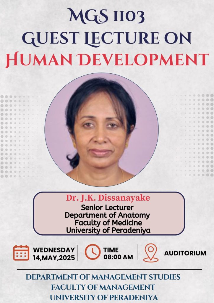Guest Lecture on Human Development  Department of Management Studies
