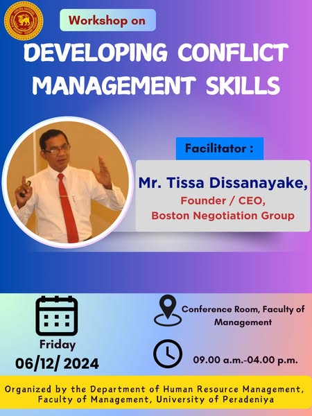 Guest Lecture on Developing Conflict Management Skills